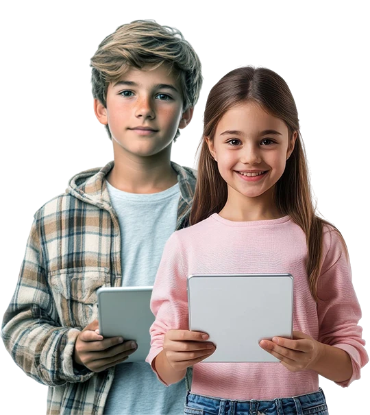 Beeinstein - Home, Students holding tablet